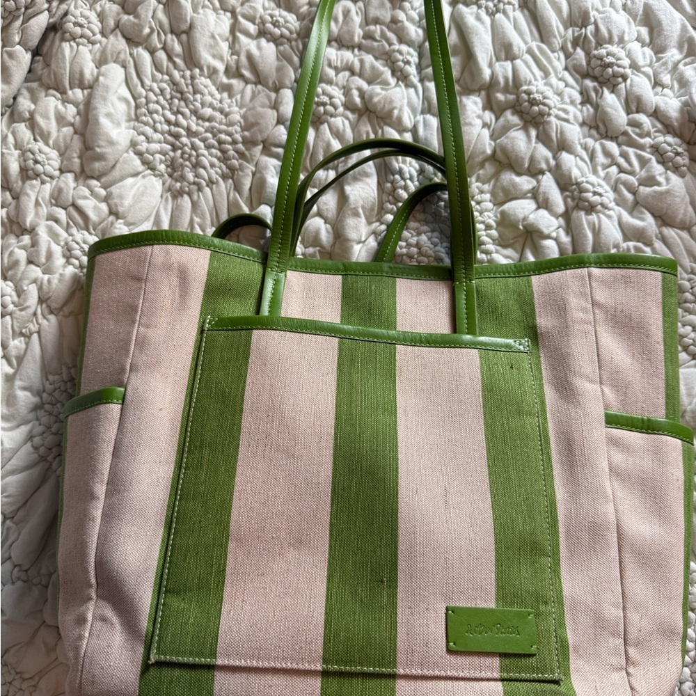 & Other Stories striped tote 13” height, bottom W: 17.7” shoulder strap 12.2” - Picture 3 of 5